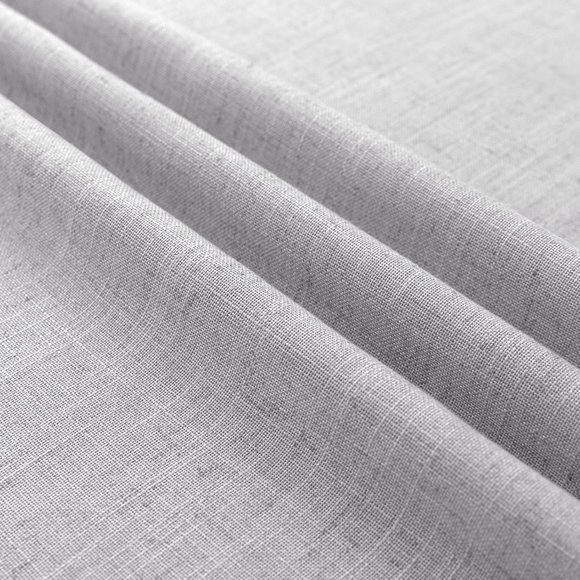 Grey Curtains 63 Inch Length for Bedroom 2 Panels Set Tab Top Canvas Cotton - Picture 4 of 7